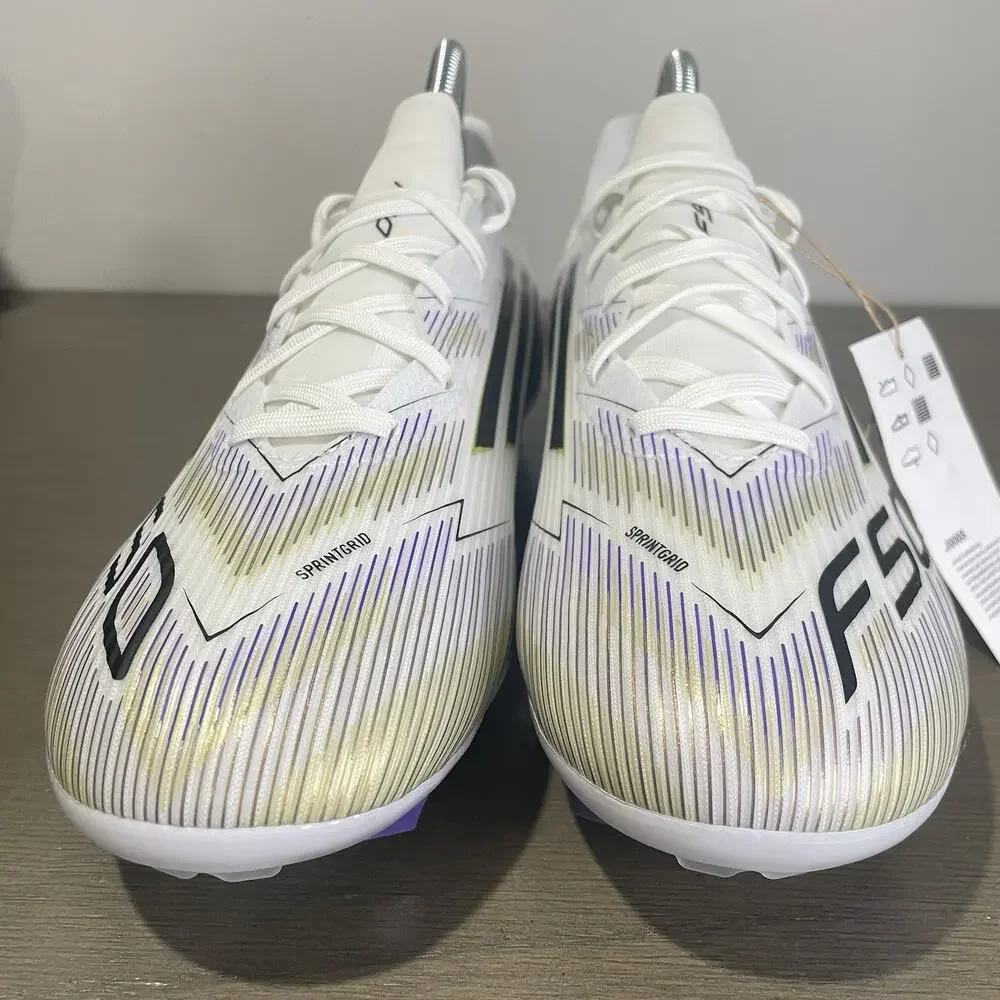 Adidas Mens Size 8 Soccer Cleats NEW F50 League FG MG White Purple Gold JI0005